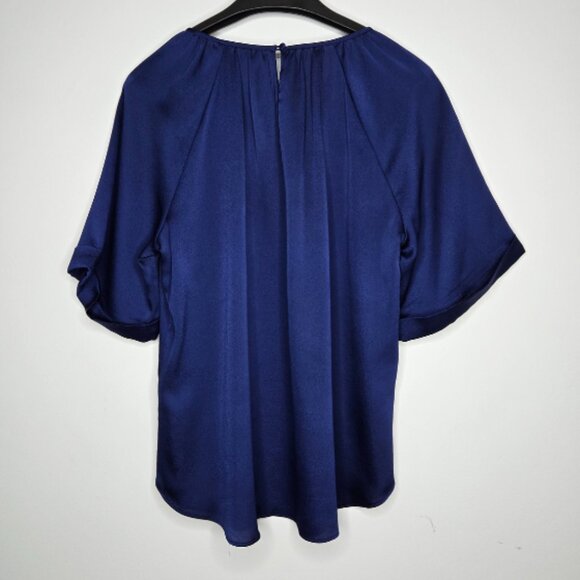 Banana Republic Cobalt Blue Short-Sleeve Blouse – Size M - Picture 2 of 6